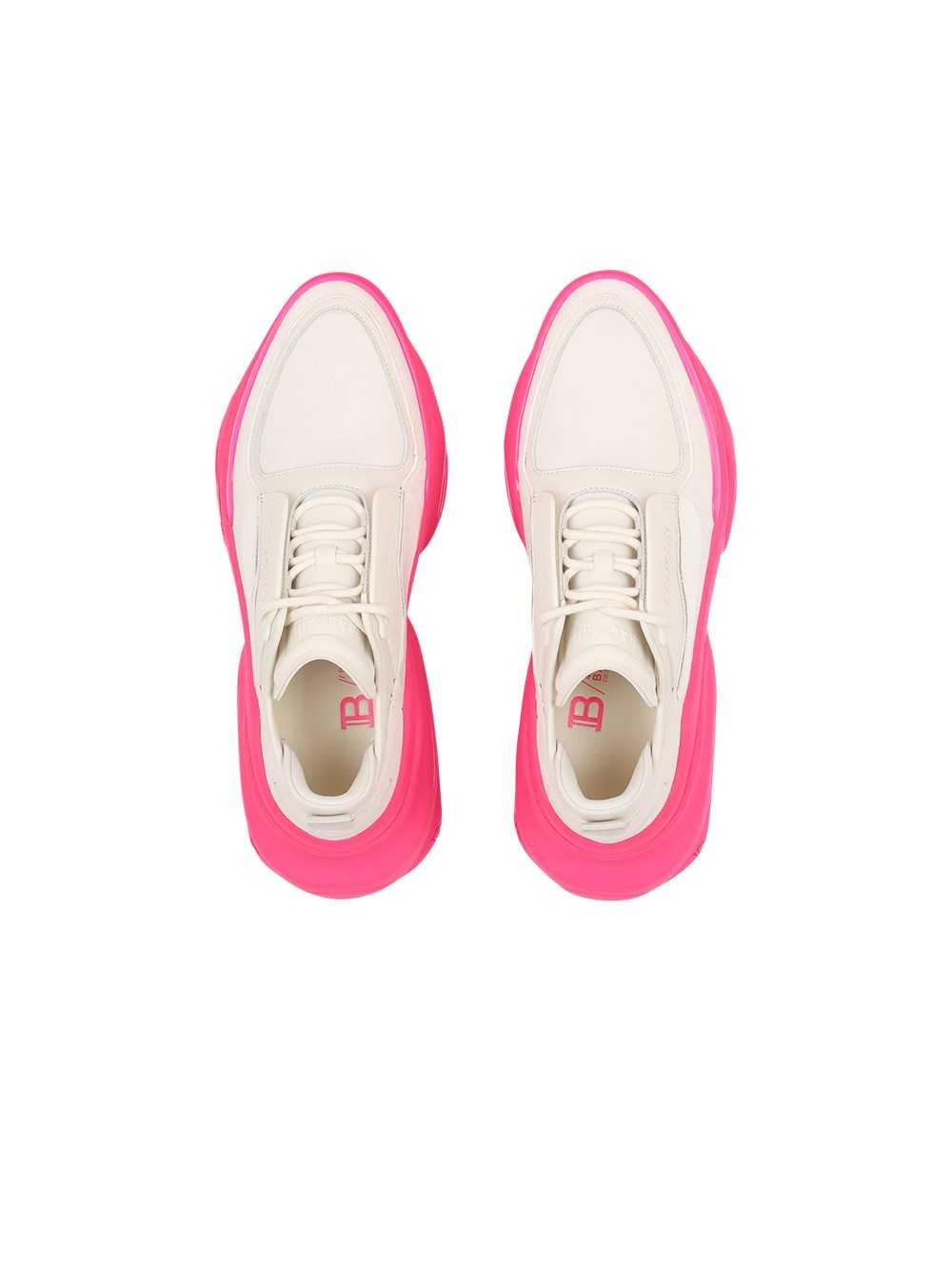 Balmain Leather, Metal And Suede B-bold Low-top Sneakers Pink | TLAXOGK-18