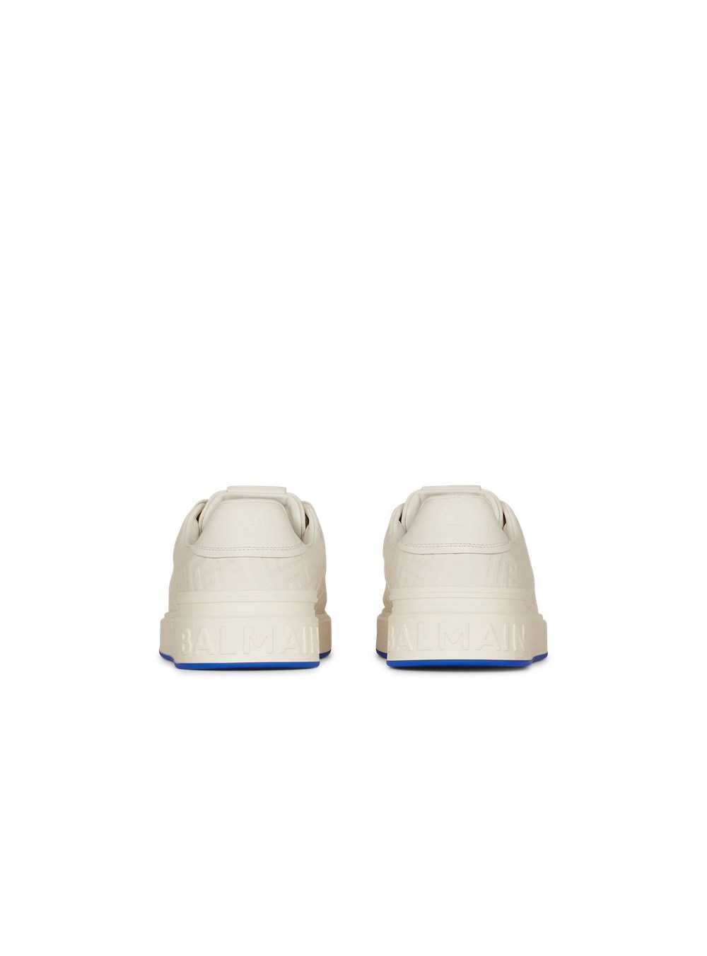 Balmain Leather Monogram-embossed B-court Sneakers White | YTJOKIF-43