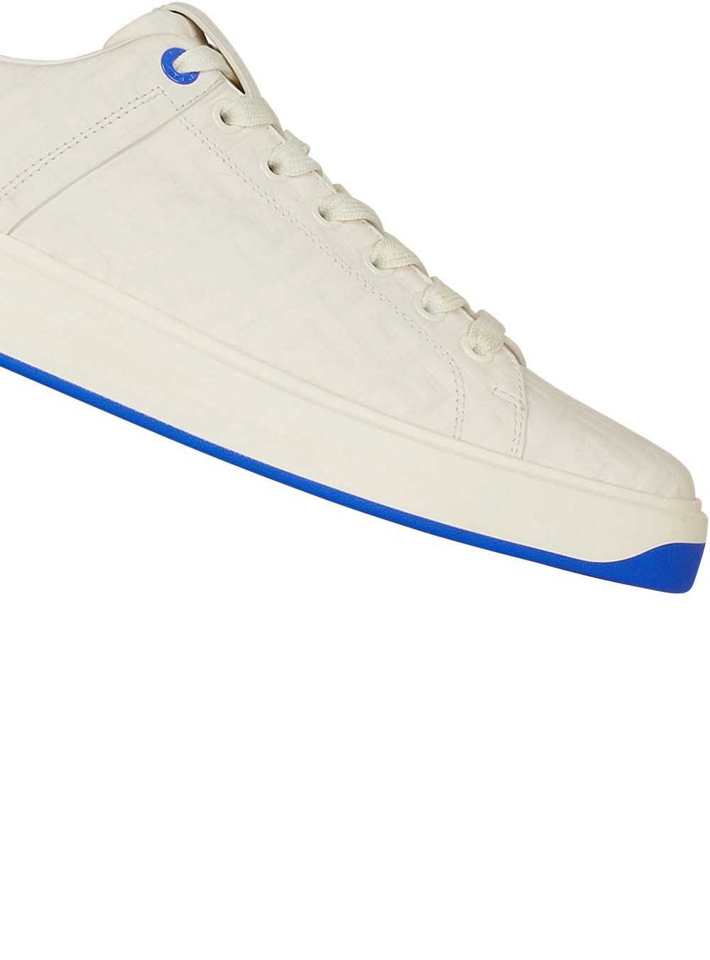 Balmain Leather Monogram-embossed B-court Sneakers White | YTJOKIF-43