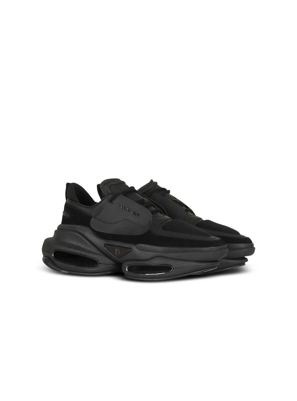 Balmain Leather, Neoprene And Suede B-bold Low-top Sneakers Black | ITPVENR-10