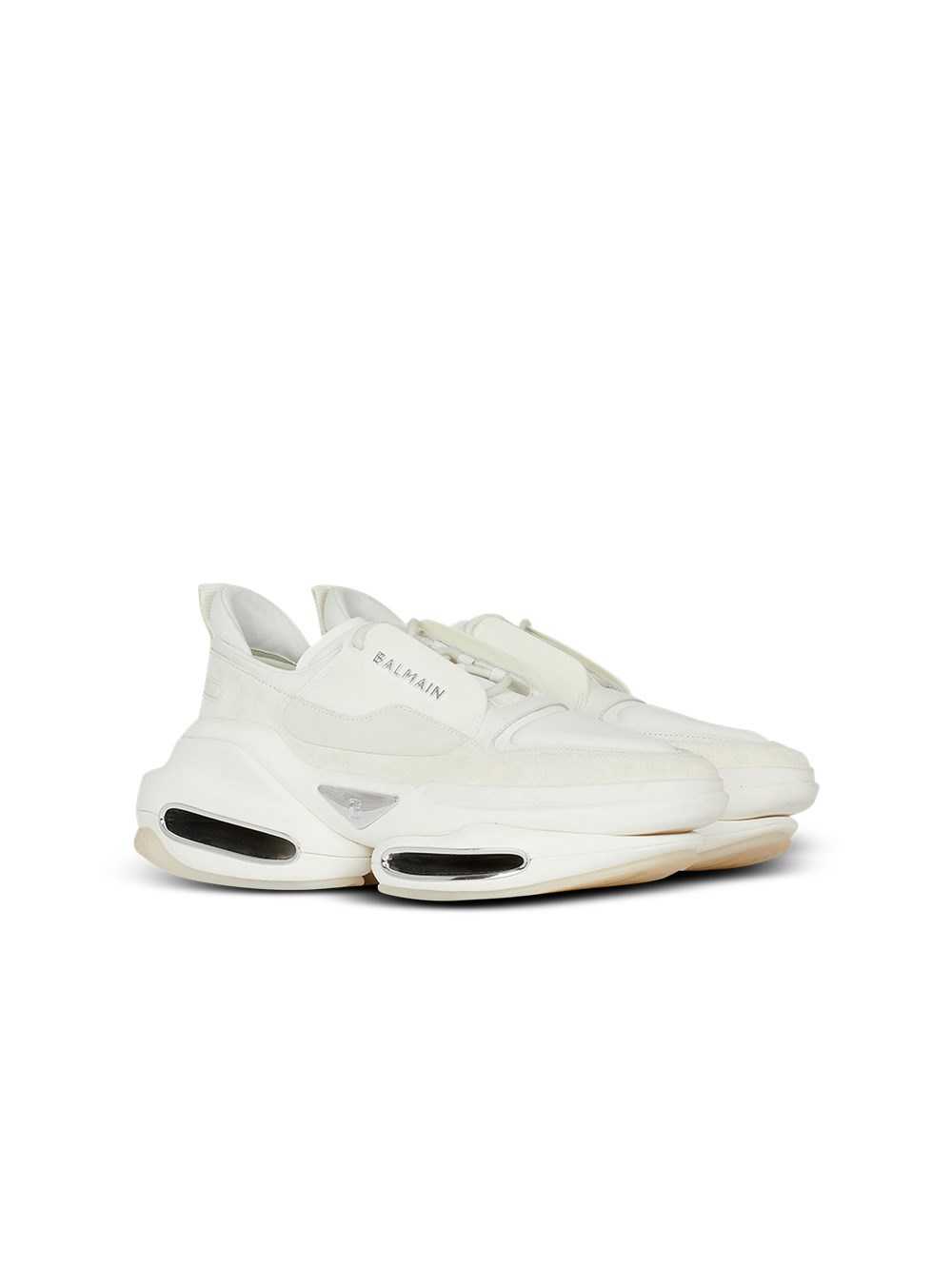 Balmain Leather, Neoprene And Suede B-bold Low-top Sneakers White | OGZYVFS-05