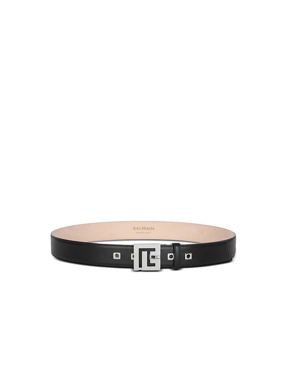 Balmain Leather Pb Belt Belt Black | SQPKGZT-32