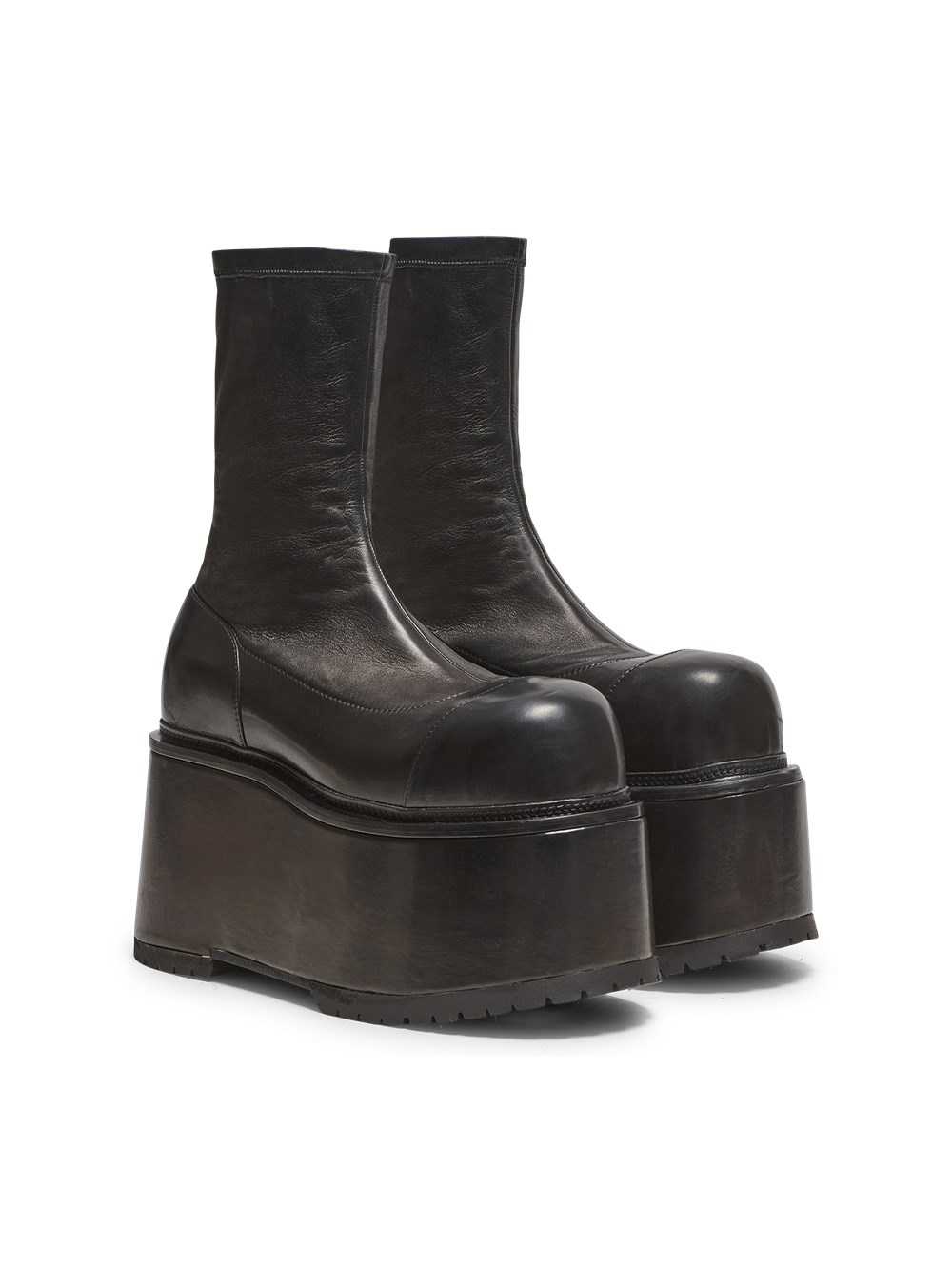 Balmain Leather Platform Boots Black | SAHETDL-80