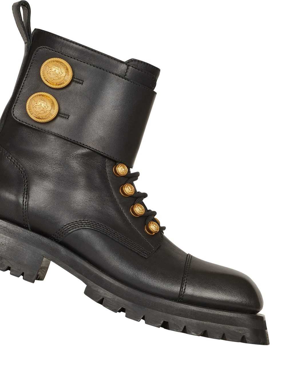 Balmain Leather Ranger Army Ankle Boots Black | XGZFPNY-84