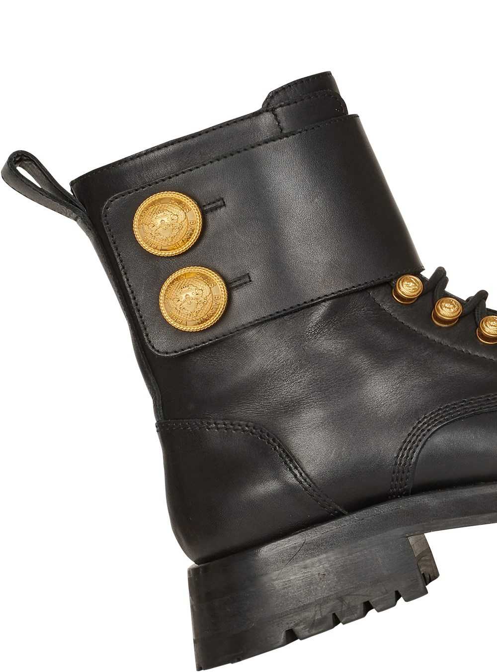 Balmain Leather Ranger Army Ankle Boots Black | XGZFPNY-84