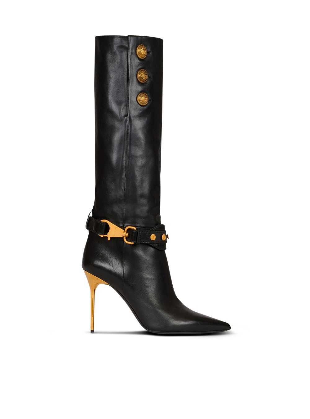 Balmain Leather Robin Boots Black | JTZCNWO-24