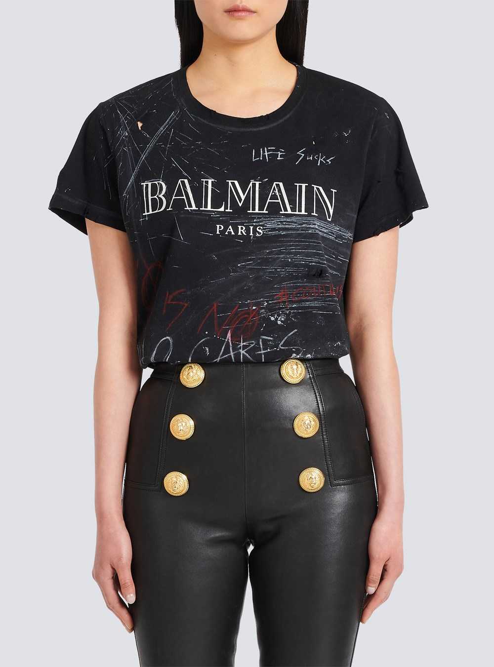 Balmain Leather Skinny Pants Black | WNTCUDM-30