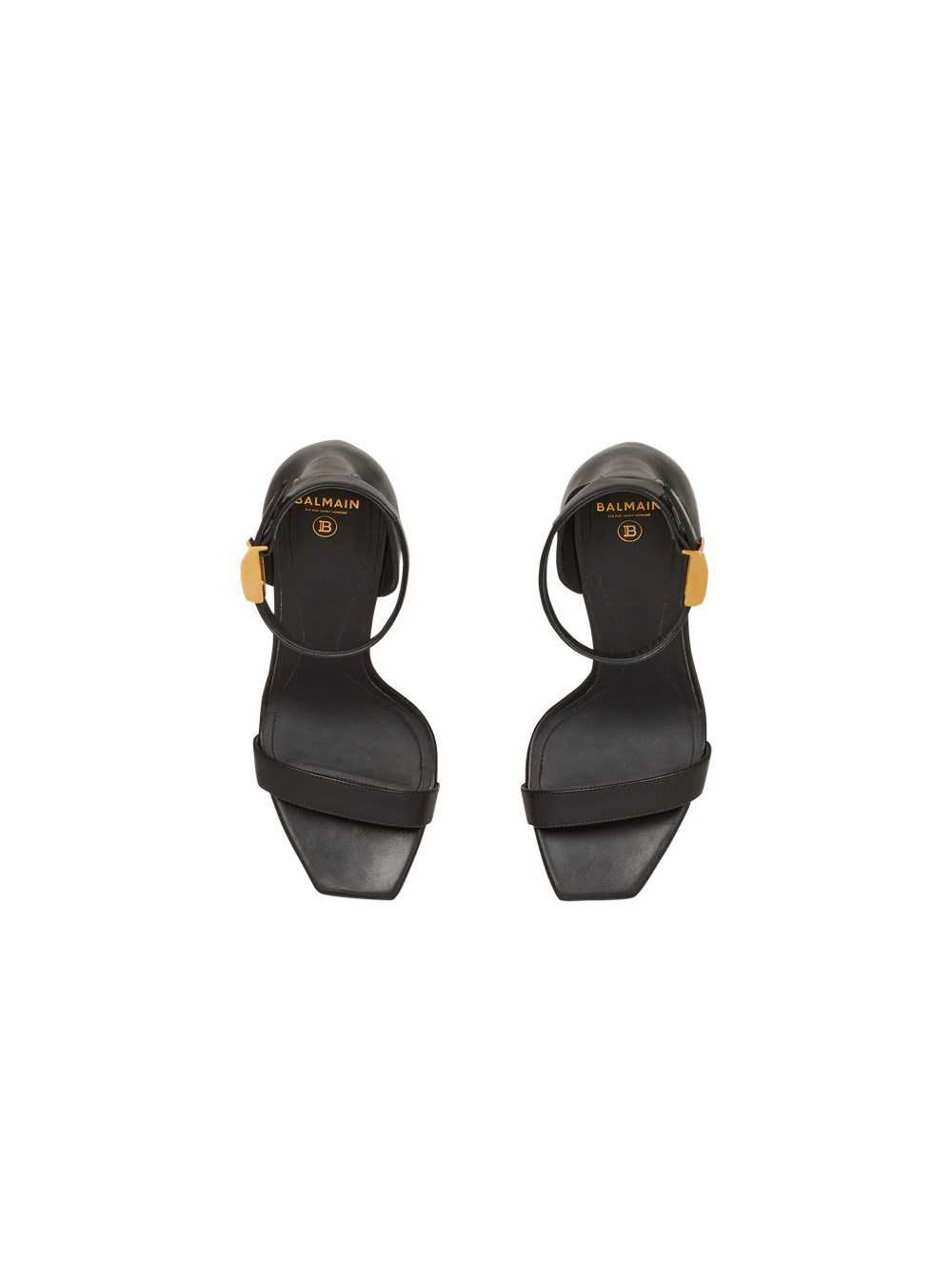 Balmain Leather Uma Sandals Black | FBDCRLP-89