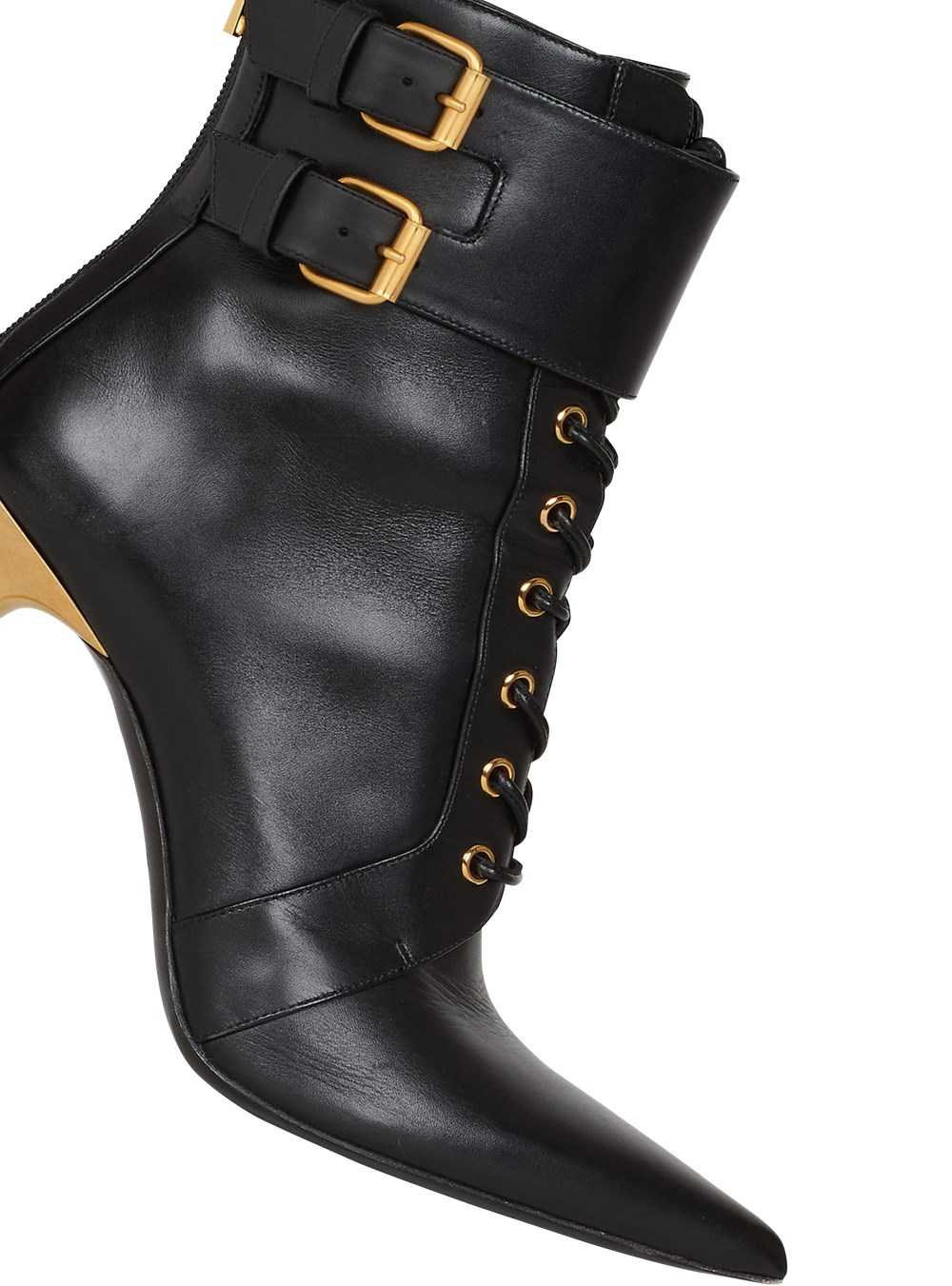 Balmain Leather Uria Ankle Boots Black | RCYFVTO-15