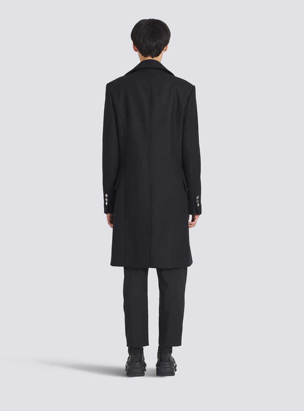 Balmain Long Asymmetrical Coat Navy | ESVYIHK-71