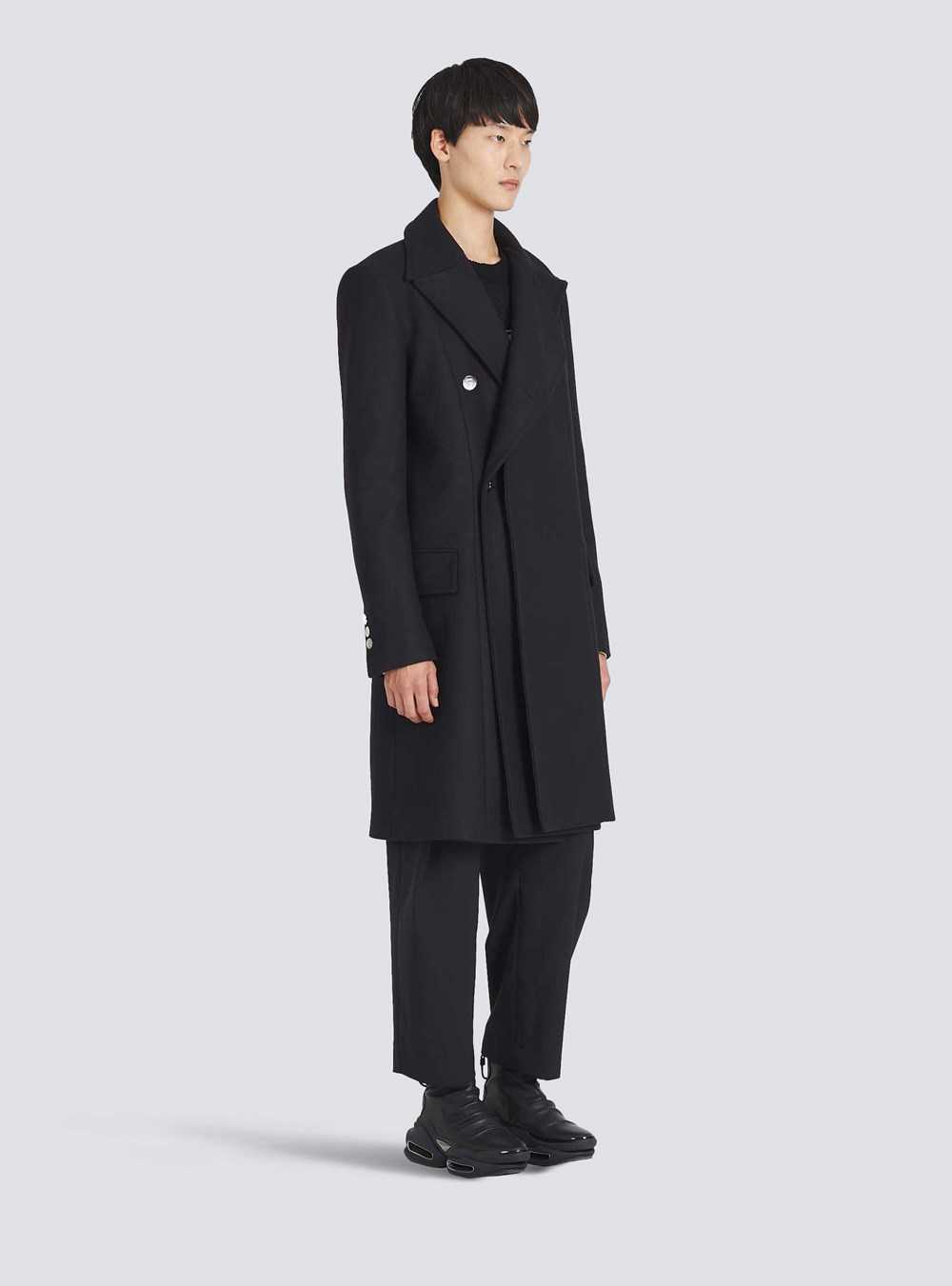 Balmain Long Asymmetrical Coat Navy | ESVYIHK-71