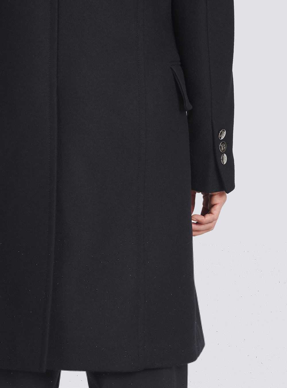 Balmain Long Asymmetrical Coat Navy | ESVYIHK-71