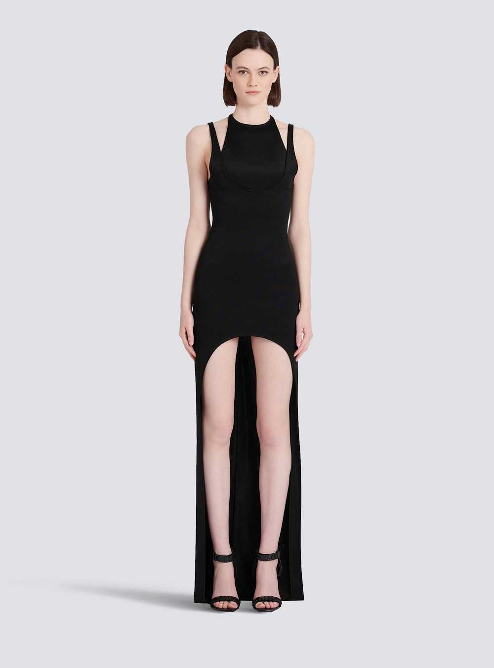 Balmain Long Jersey Dress Black | SAOMCVK-96