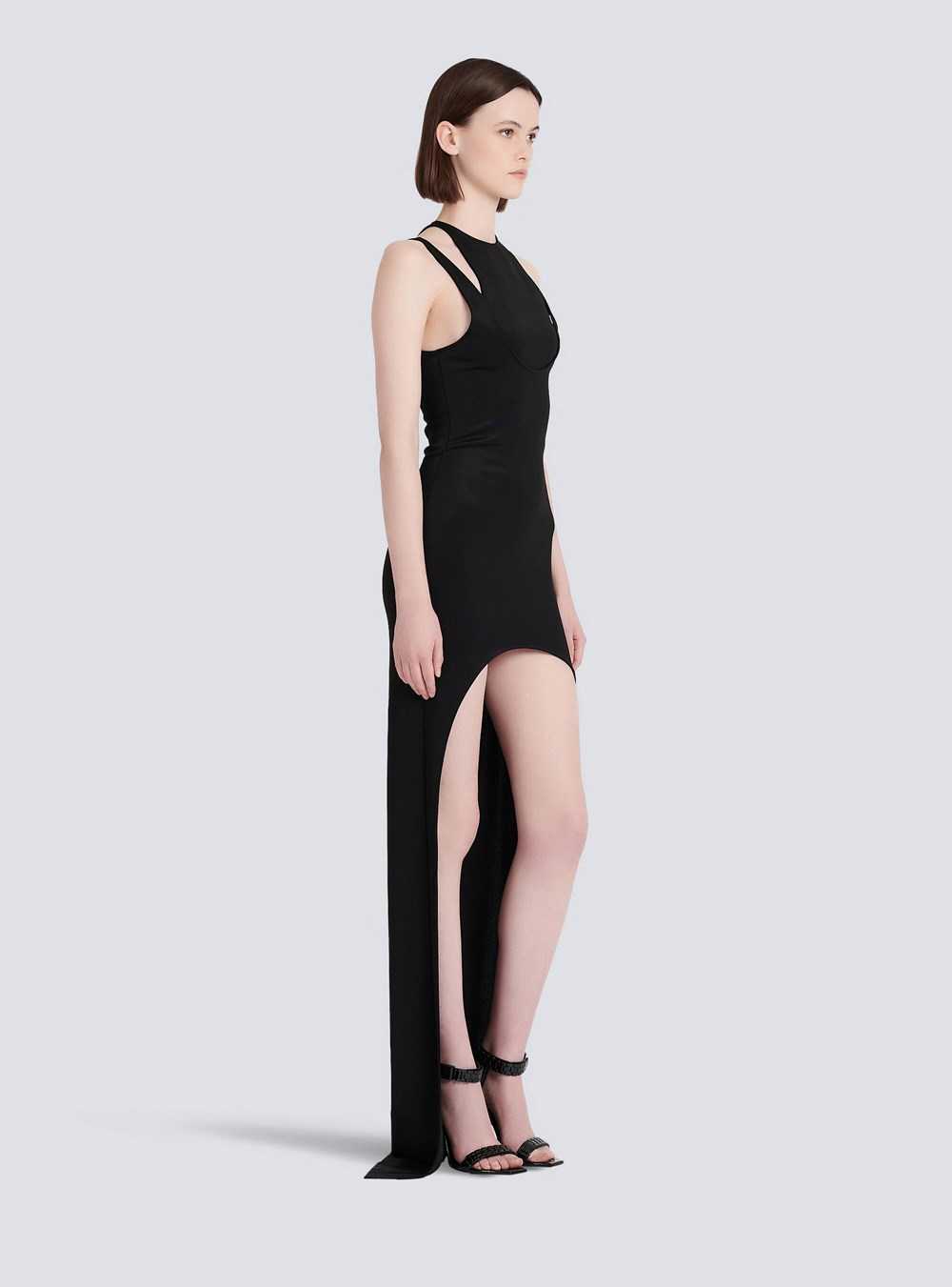 Balmain Long Jersey Dress Black | SAOMCVK-96