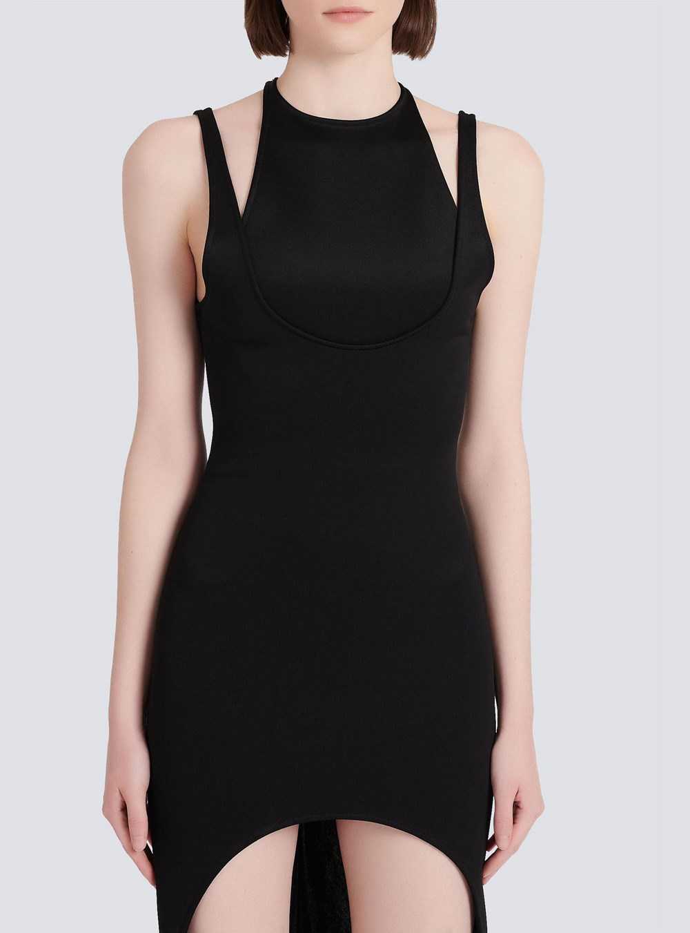 Balmain Long Jersey Dress Black | SAOMCVK-96