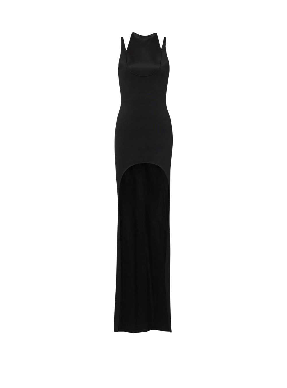 Balmain Long Jersey Dress Black | SAOMCVK-96