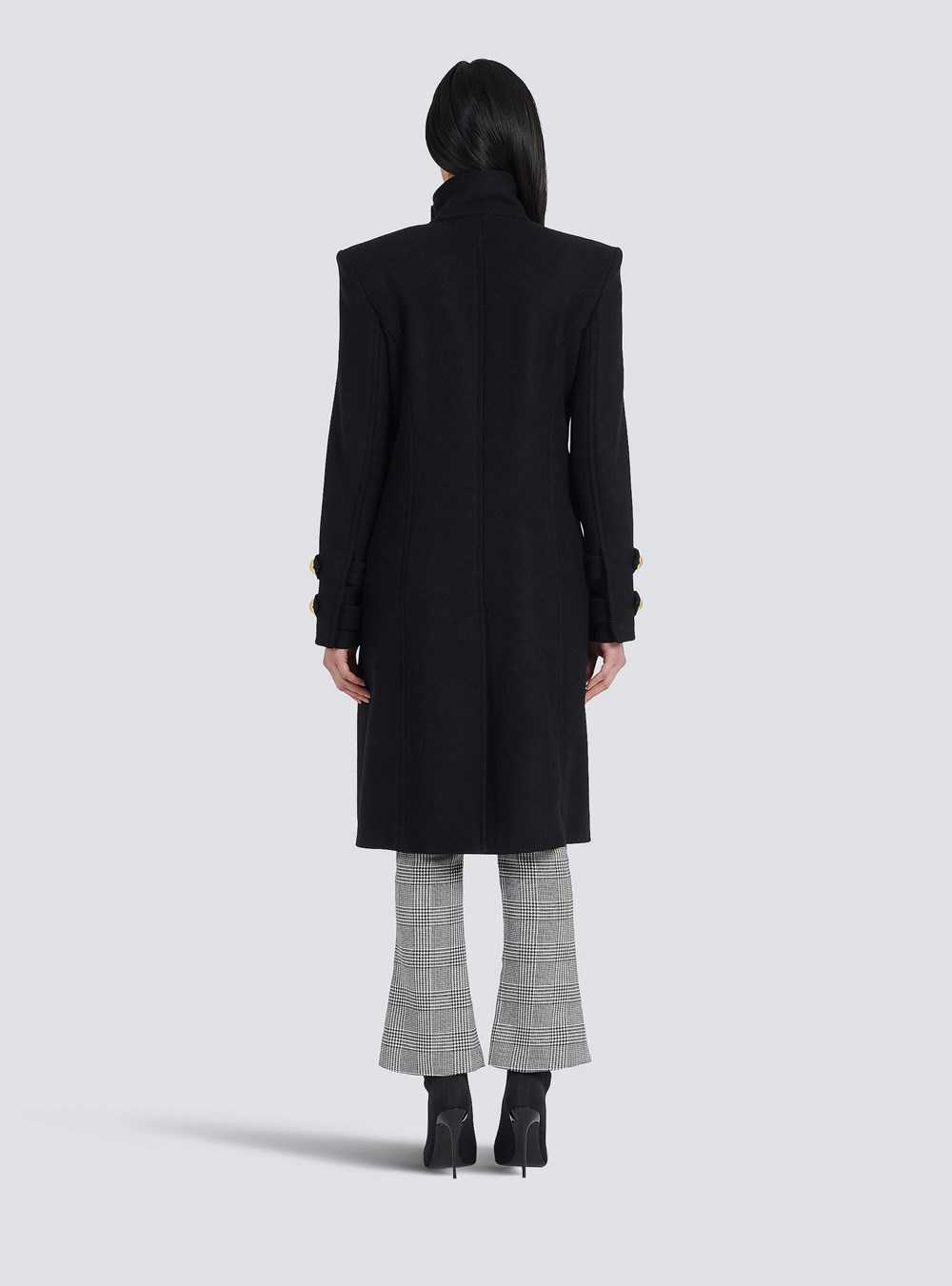 Balmain Long Wool And Cashmere Coat With Double-breasted Gold-tone Buttoned Fastening Black | GBPRSVL-97