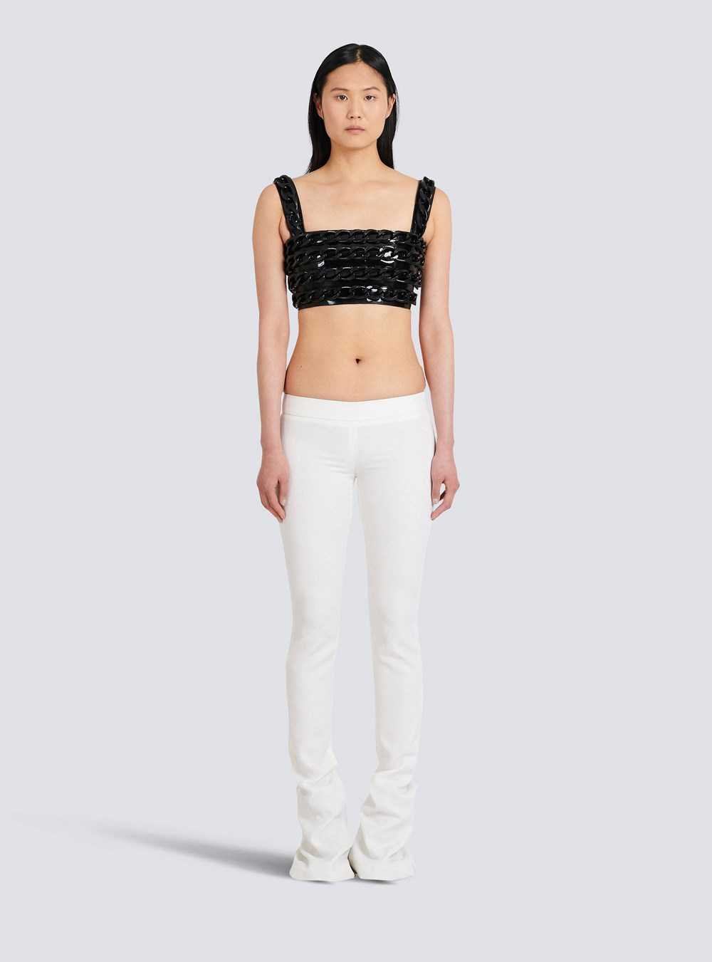 Balmain Low-rise Wool Bootcut Pants White | JABFMWU-65