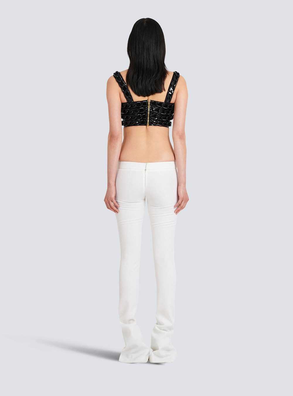 Balmain Low-rise Wool Bootcut Pants White | JABFMWU-65