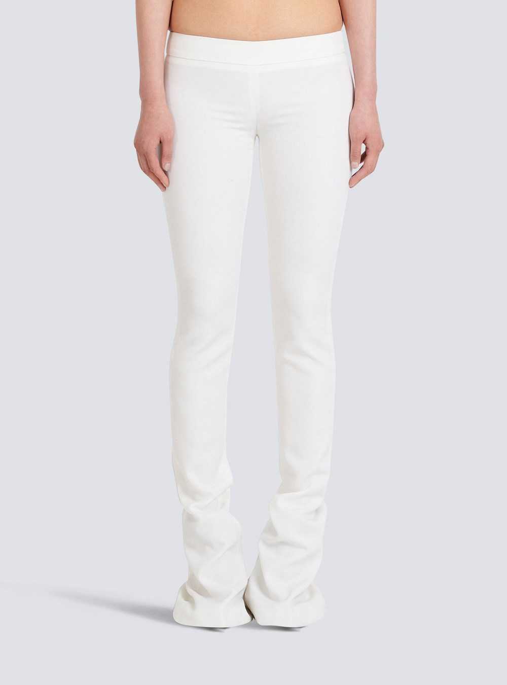 Balmain Low-rise Wool Bootcut Pants White | JABFMWU-65