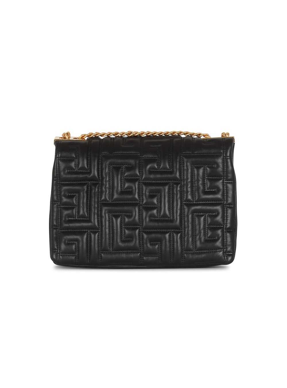 Balmain Medium-sized Quilted Leather 1945 Soft Bag Black | JSIRAZY-08