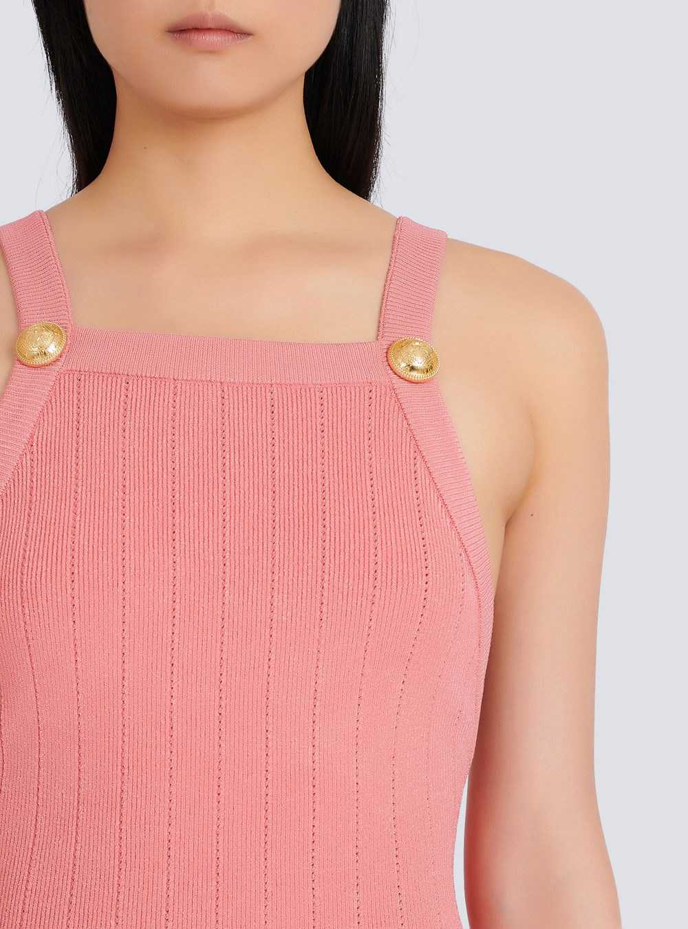 Balmain Mid-length Eco-designed Knit Dress Pink | IGCTEKZ-14