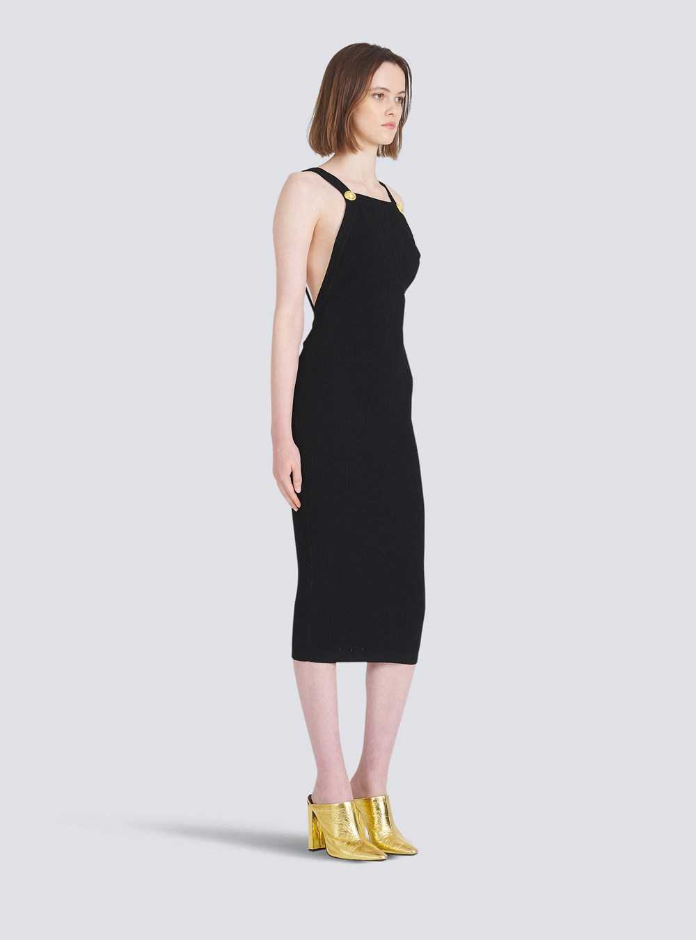 Balmain Mid-length Eco-designed Knit Dress Black | NTBWRML-95