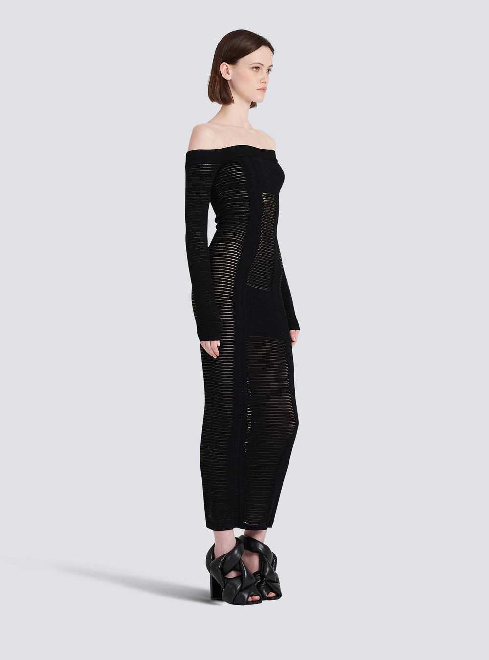 Balmain Mid-length Knit Bustier Dress Black | NEQPROV-51