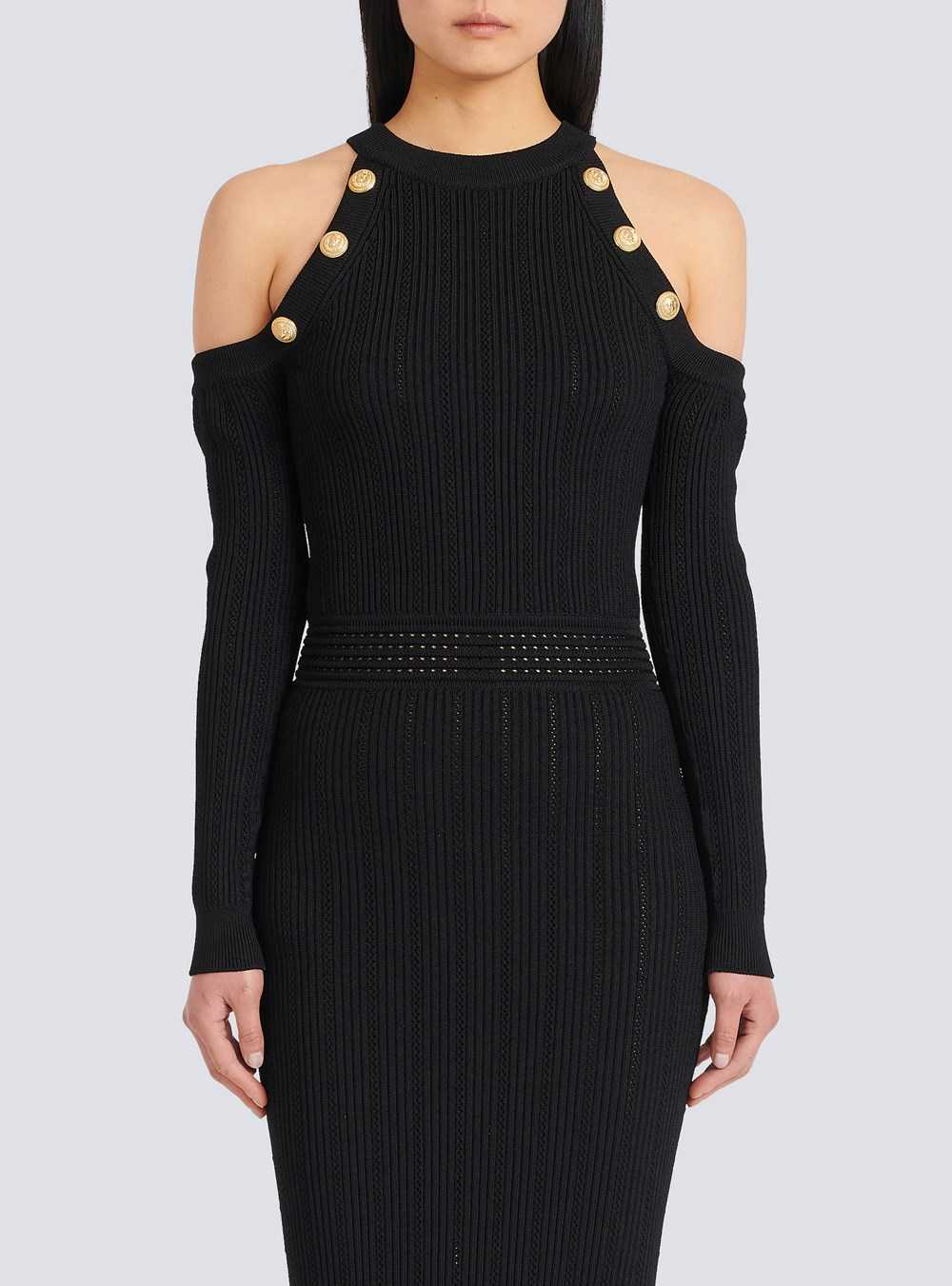 Balmain Mid-length Knit Dress Black | VMGUSQZ-79