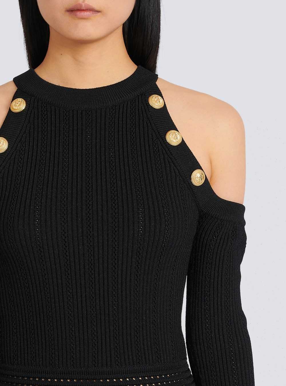 Balmain Mid-length Knit Dress Black | VMGUSQZ-79