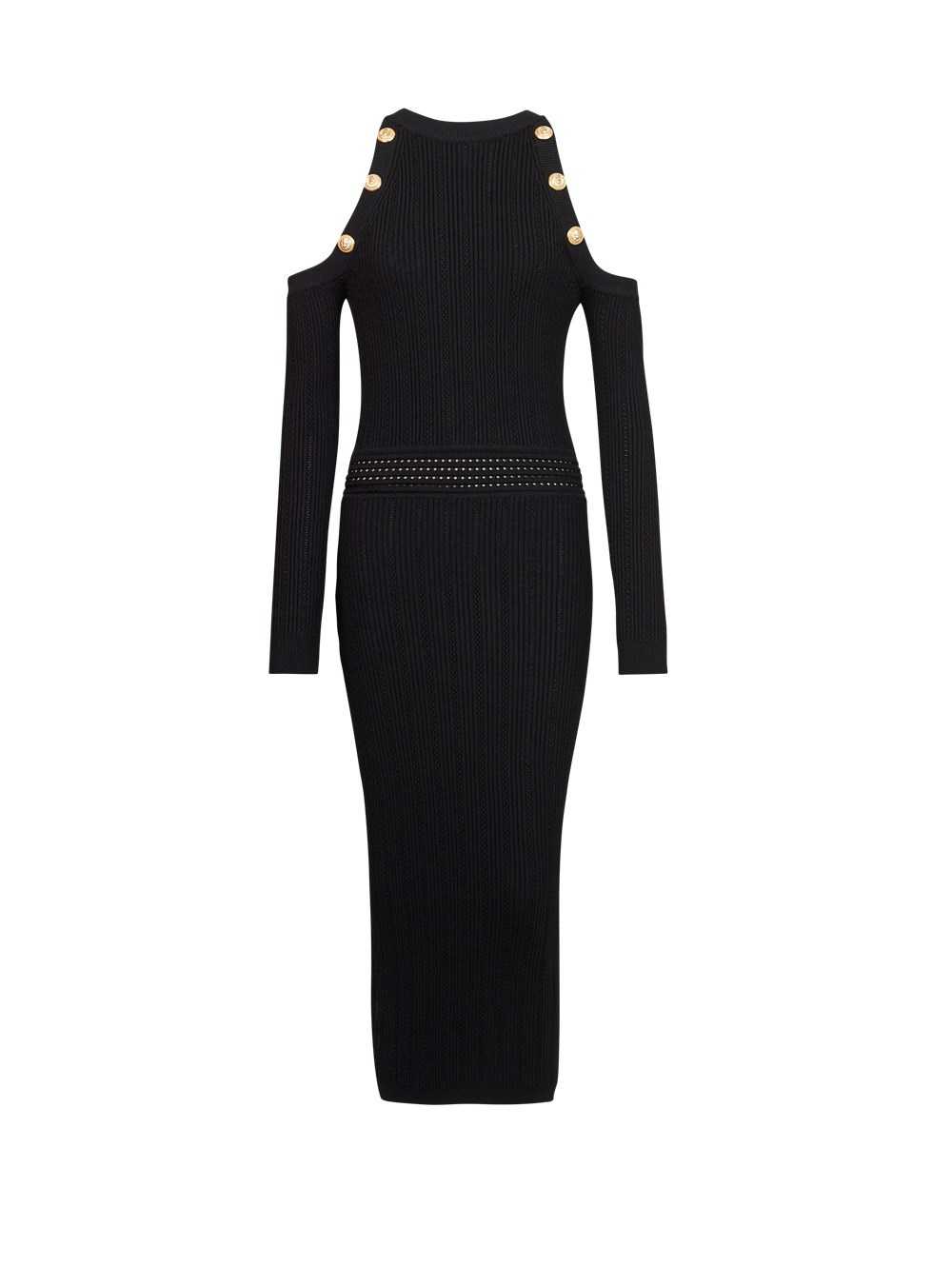 Balmain Mid-length Knit Dress Black | VMGUSQZ-79