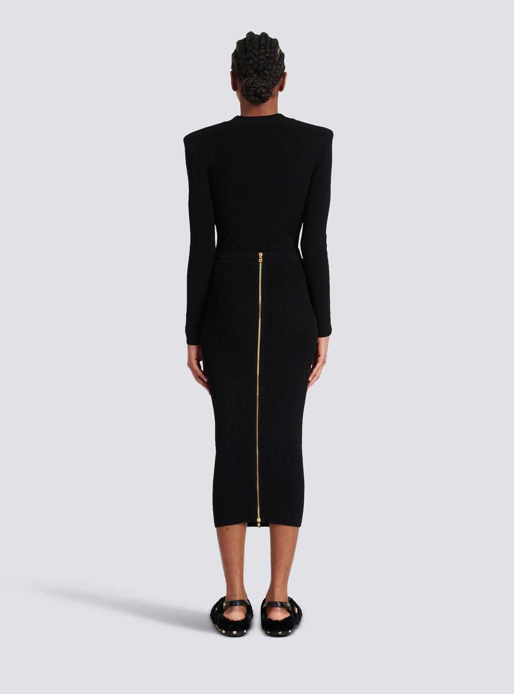 Balmain Mid-length Knit Skirt Black | VYXBAOW-46