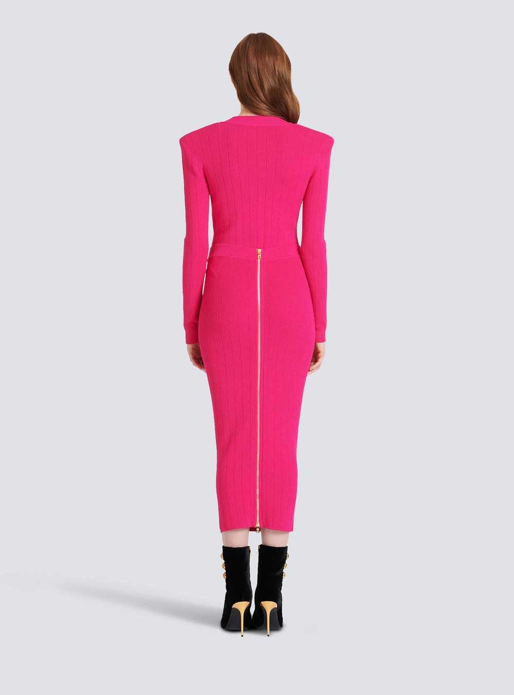 Balmain Mid-length Knit Skirt Pink | MNVIZGD-30