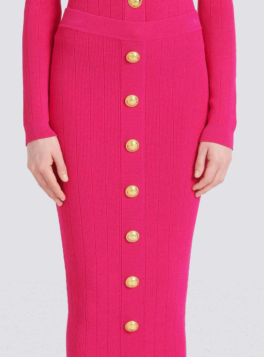 Balmain Mid-length Knit Skirt Pink | MNVIZGD-30