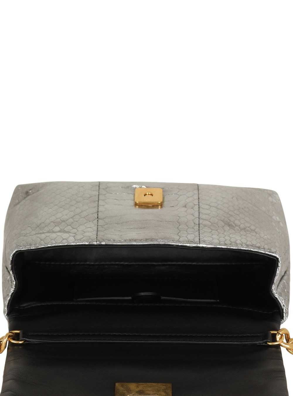 Balmain Mini 1945 Soft Bag In Python Leather Silver | FKTGBRE-23