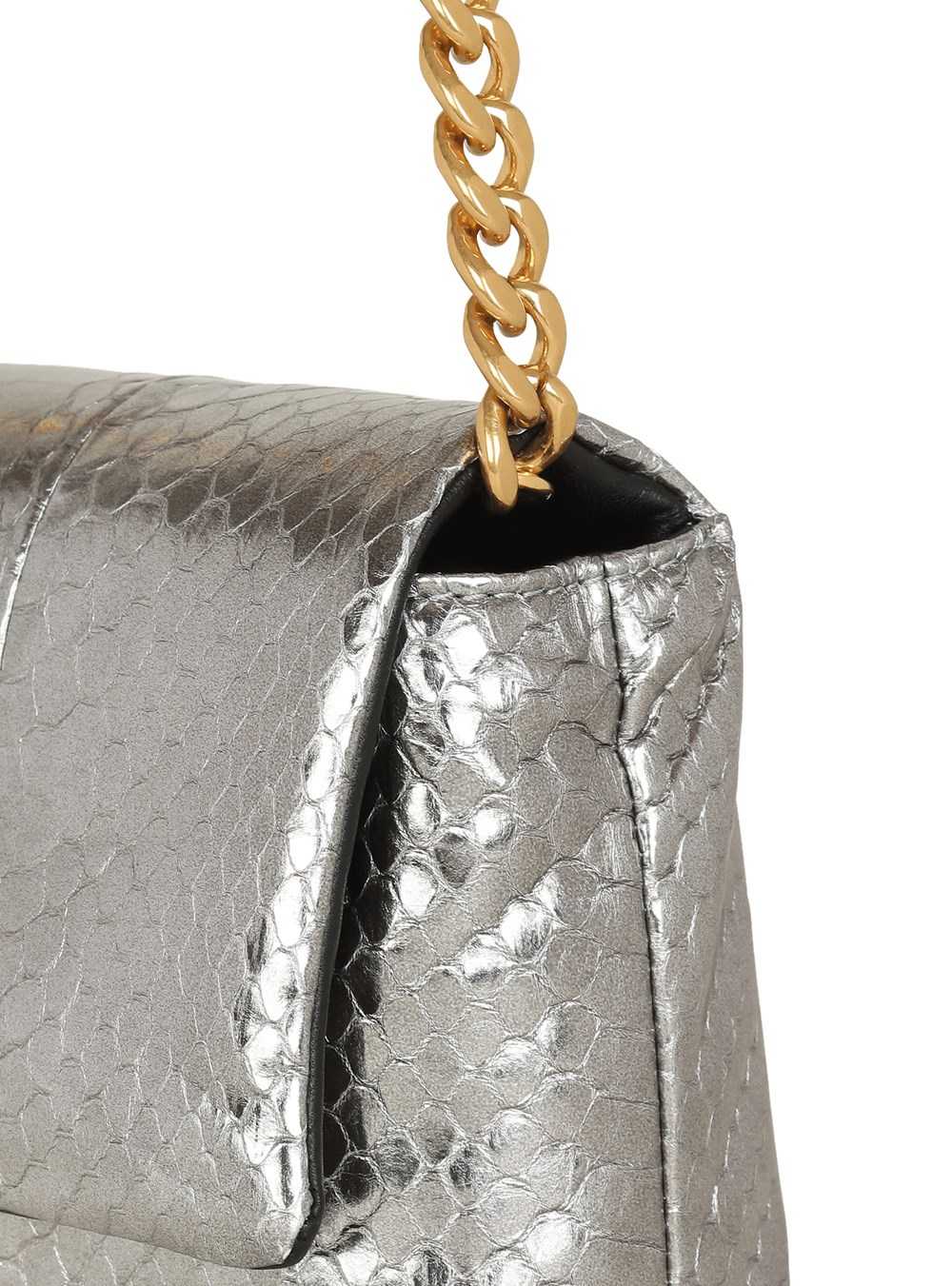 Balmain Mini 1945 Soft Bag In Python Leather Silver | FKTGBRE-23