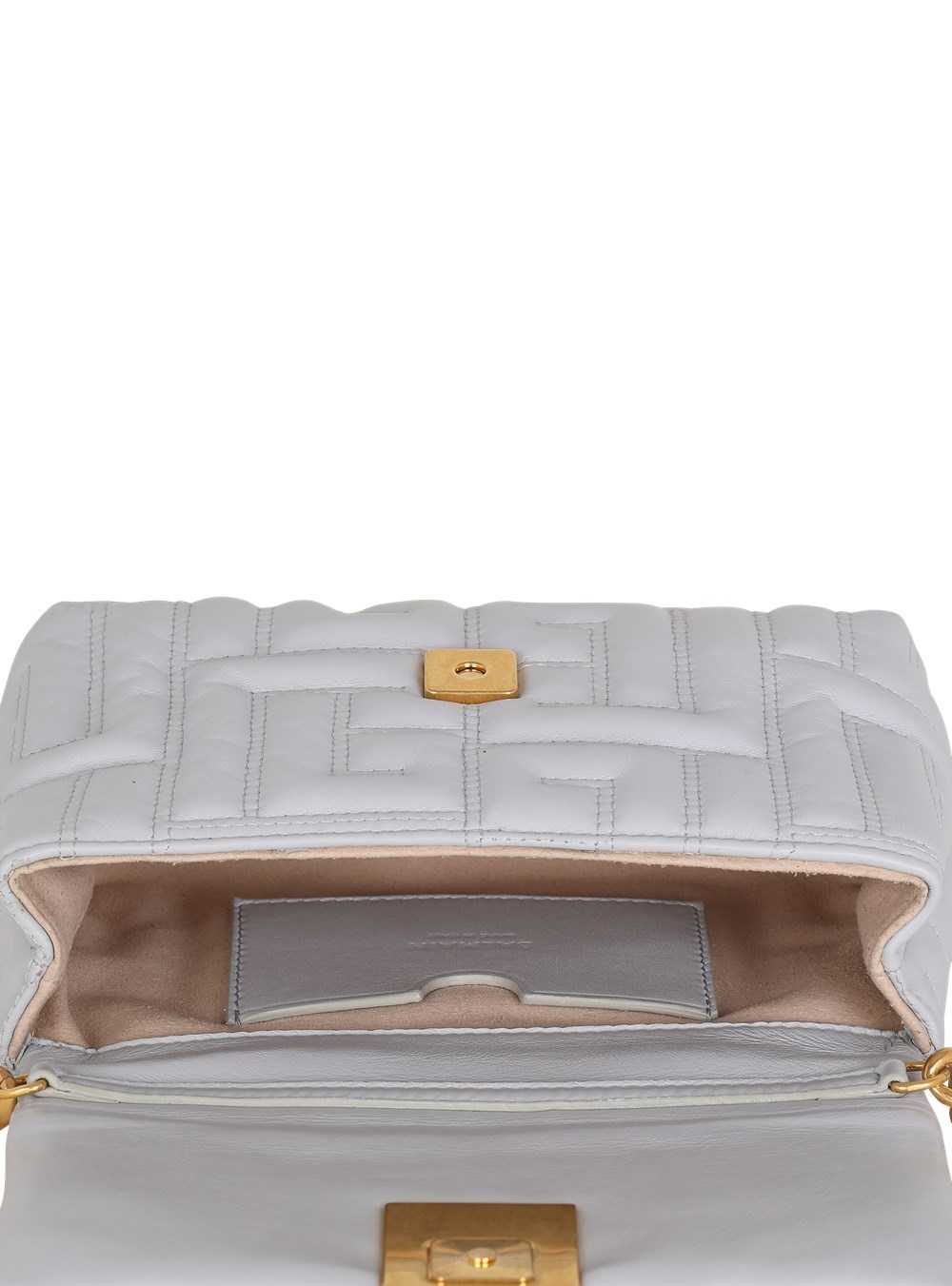 Balmain Mini 1945 Soft Bag In Quilted Leather Grey | HNWPOLG-94