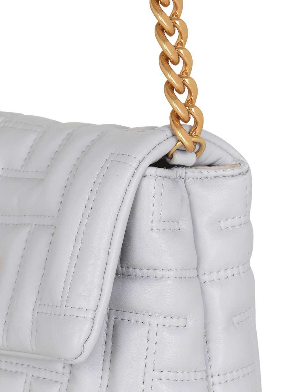 Balmain Mini 1945 Soft Bag In Quilted Leather Grey | HNWPOLG-94