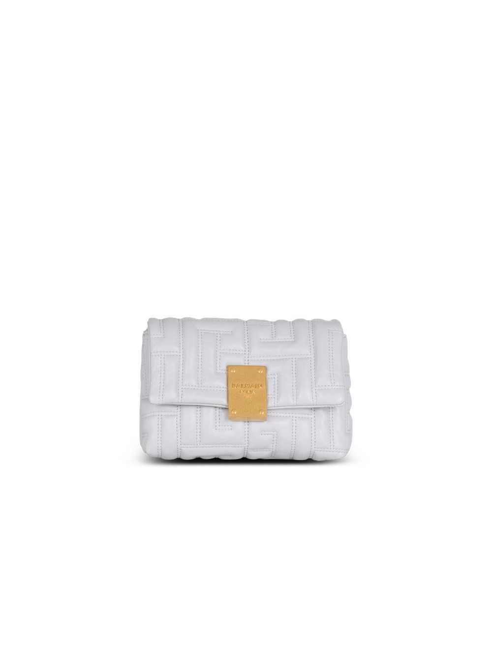 Balmain Mini 1945 Soft Bag In Quilted Leather Grey | HNWPOLG-94