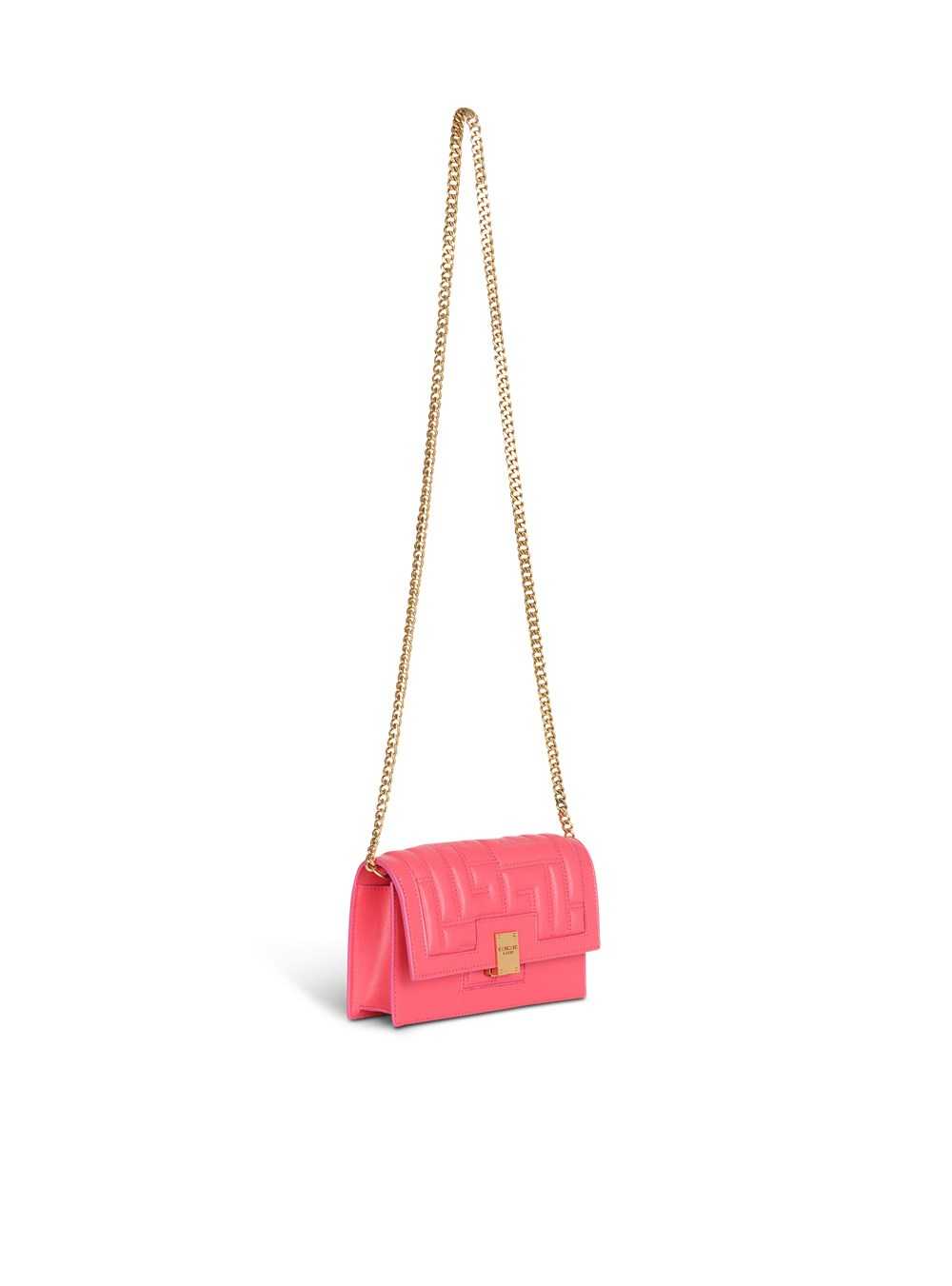 Balmain Mini-sized Quilted Leather 1945 Bag Pink | IHSJUNQ-16