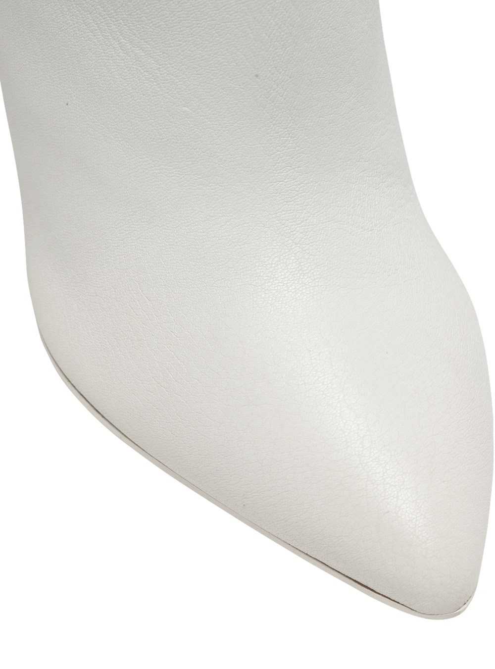 Balmain Moneta Leather Thigh-high Boots White | CWKSHMP-29