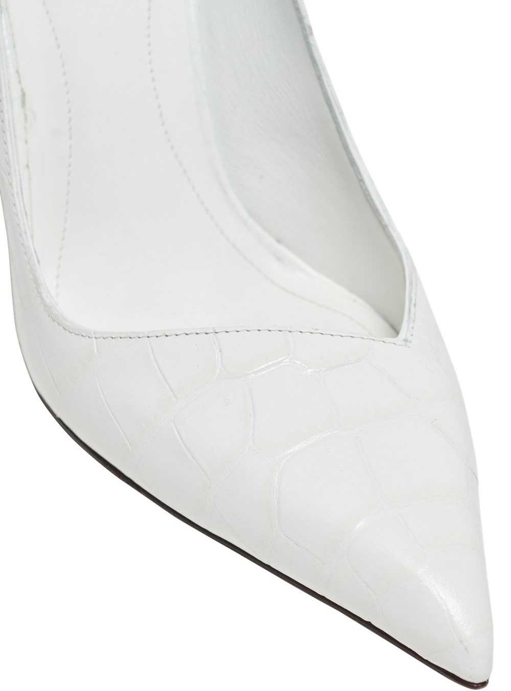 Balmain Moneta Pumps In Crocodile-embossed Leather White | ECQYFPX-10