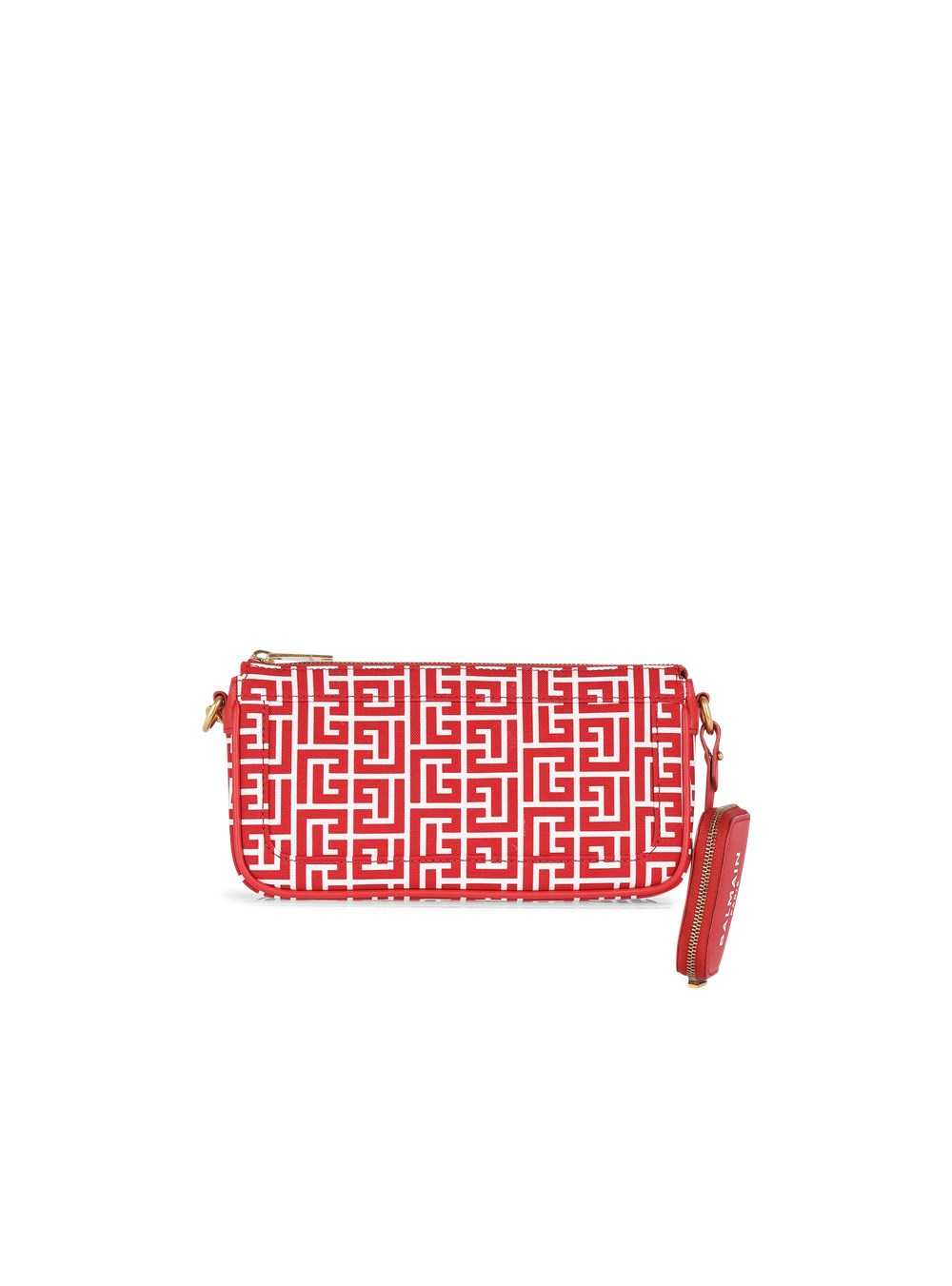 Balmain Monogram Canvas B-army Clutch Bag Red | LDGQHVW-84