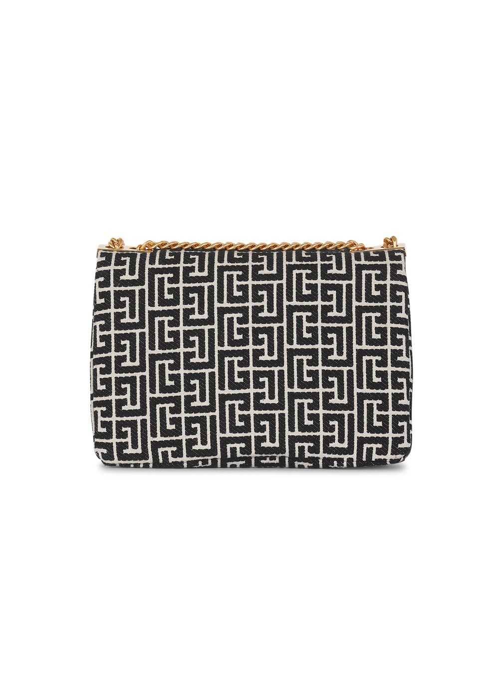 Balmain Monogram Jacquard 1945 Soft Bag Black | BANMEOT-07