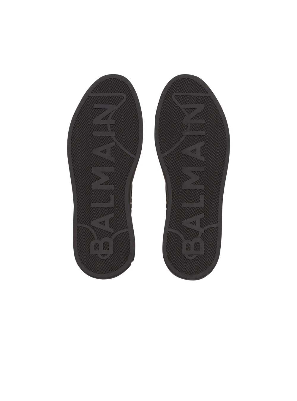 Balmain Monogram Jacquard B-court High-top Sneakers Black | XSQTNWV-68