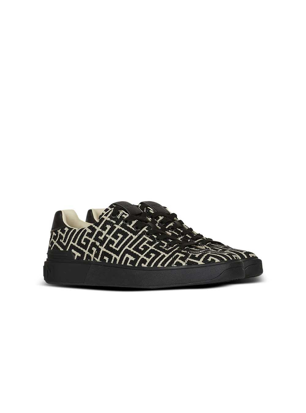 Balmain Monogram Jacquard B-court Sneakers Black | NQLKTDC-71