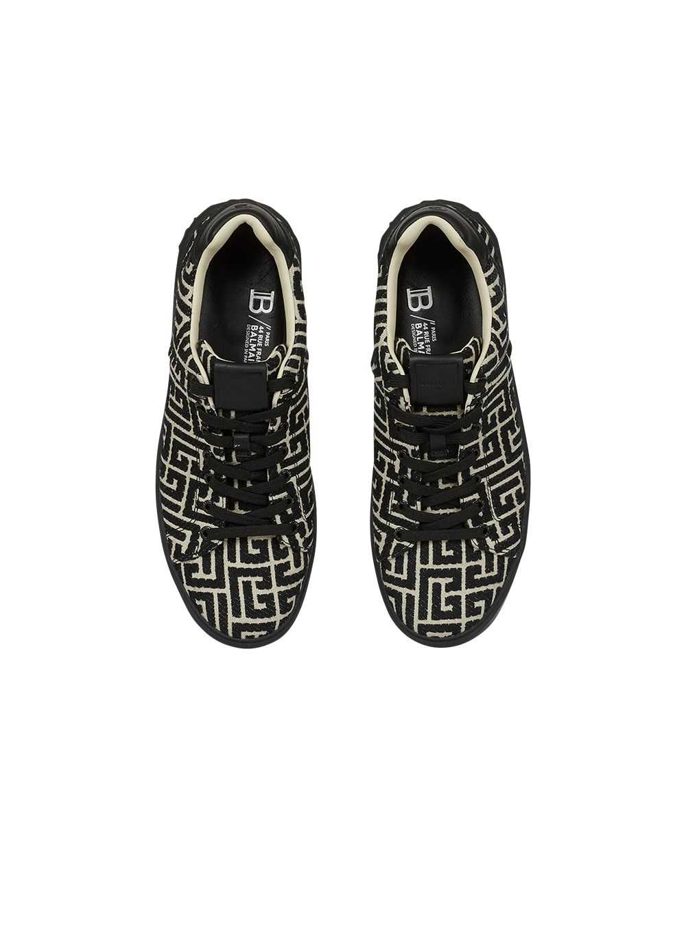 Balmain Monogram Jacquard B-court Sneakers Black | NQLKTDC-71