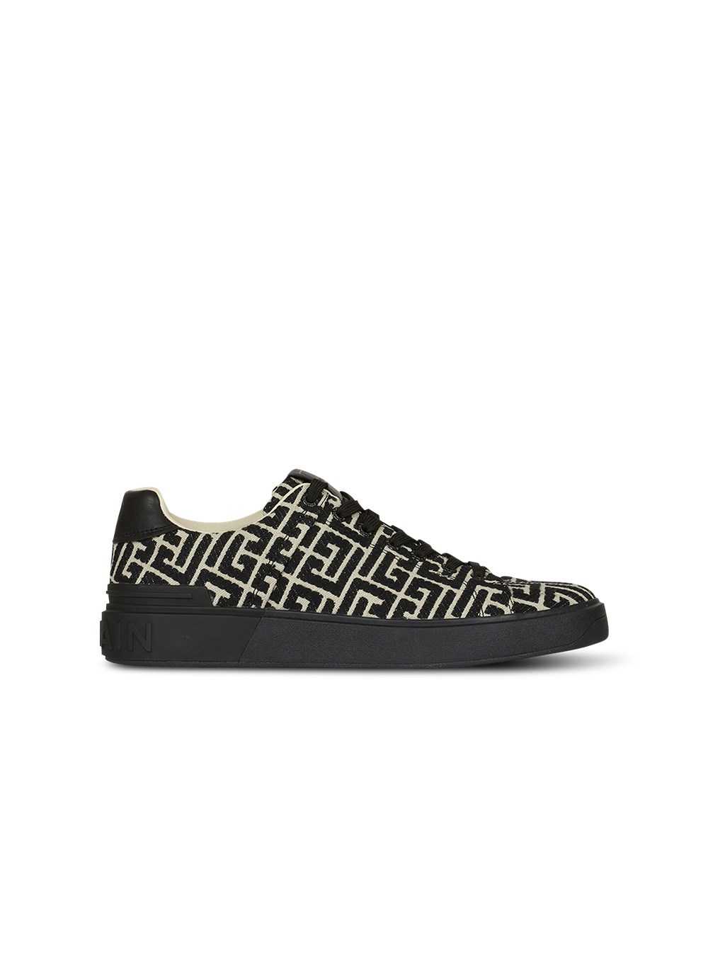 Balmain Monogram Jacquard B-court Sneakers Black | NQLKTDC-71