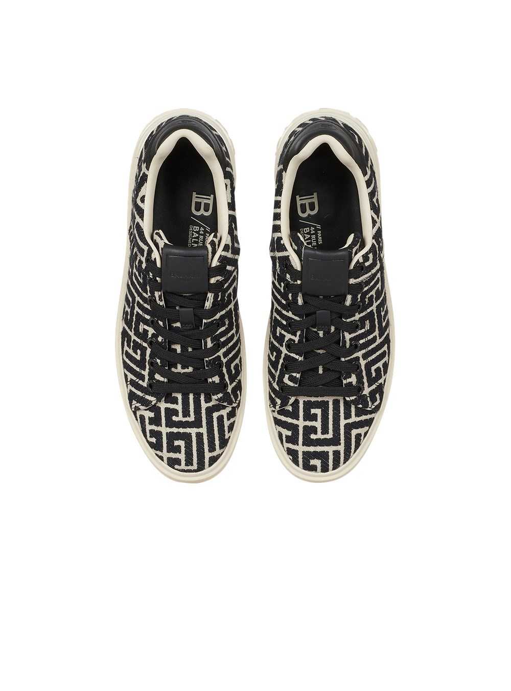 Balmain Monogram Jacquard B-court Sneakers White | VJLEHMP-72