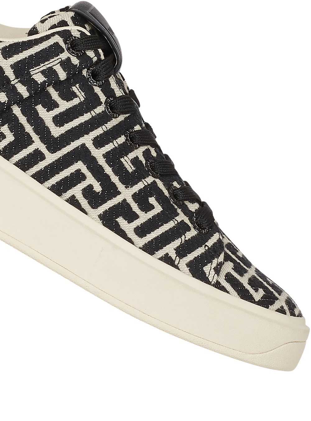 Balmain Monogram Jacquard B-court Sneakers White | VJLEHMP-72